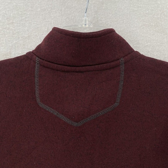 Eddie Bauer Sweater Mens LG TALL Burgandy Fleece Pullover 1/4 Zip Outdoor Casual - Picture 6 of 14